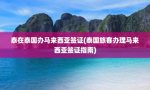 泰在泰国办马来西亚签证(泰国旅客办理马来西亚签证指南)  第1张
