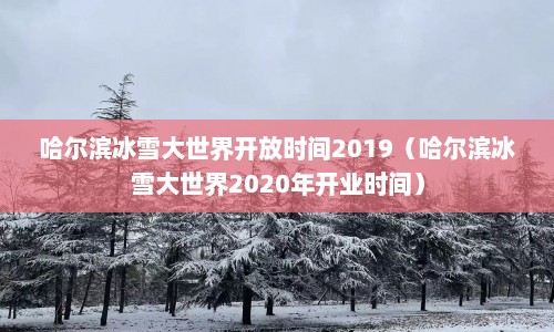 哈尔滨冰雪大世界开放时间2019（哈尔滨冰雪大世界2020年开业时间）