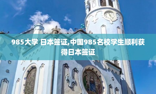985大学 日本签证,中国985名校学生顺利获得日本签证