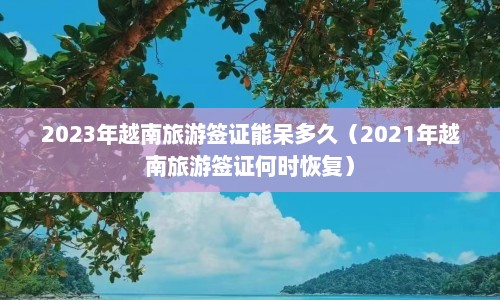 2023年越南旅游签证能呆多久（2021年越南旅游签证何时恢复）  第1张