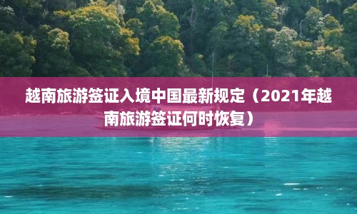 越南旅游签证入境中国最新规定（2021年越南旅游签证何时恢复）  第1张