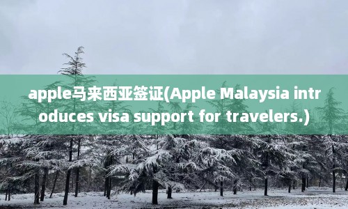 apple马来西亚签证(Apple Malaysia introduces visa support for travelers.)